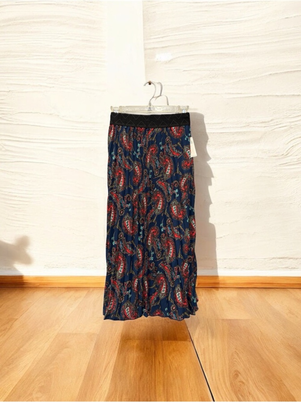 LuLaRoe Navy Paisley Maxi Skirt with Black Waistband